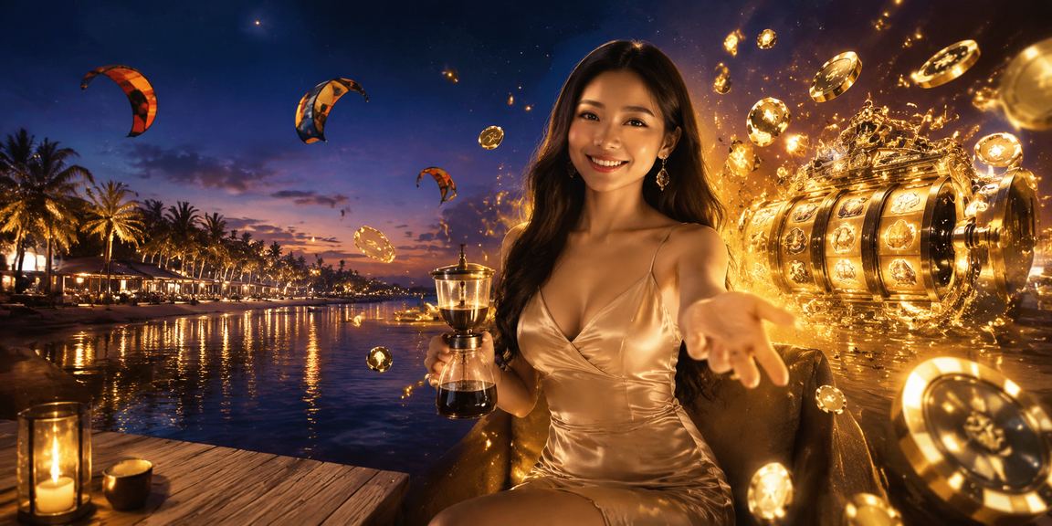 Người chơi tại Mũi Né vừa uống cà phê vừa chơi slot game và kiểm tra số dư tài khoản